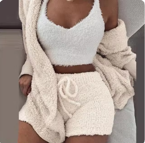 Lux Plush 3-Piece Loungewear Set
