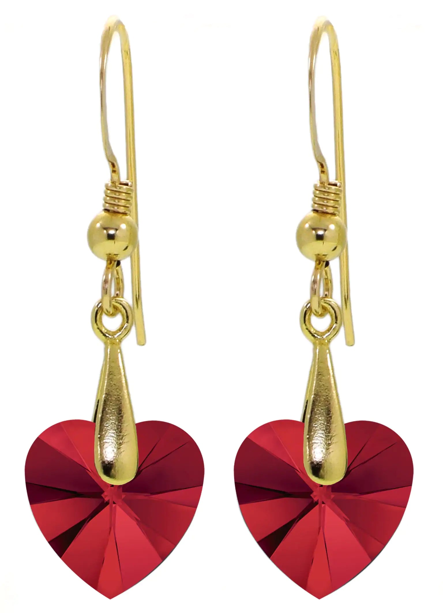 Multilingual Love Heart Necklace and Crystal Earrings Set