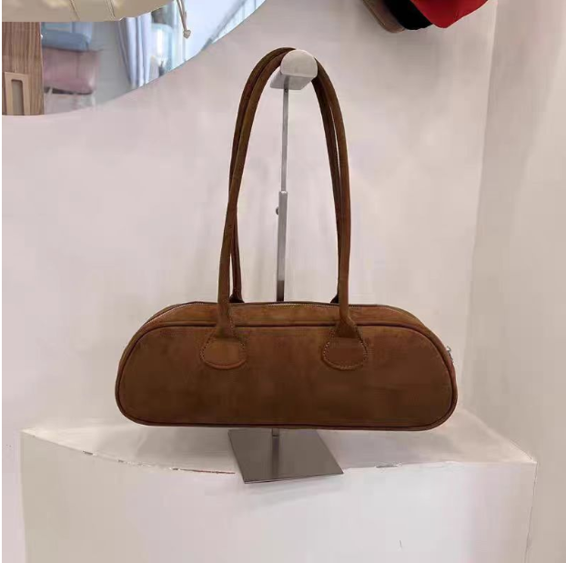 Chic Suede Baguette Bag for Women