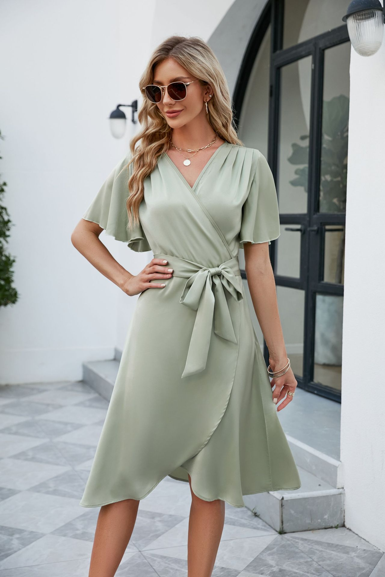 Chic V-Neck Maxi Gown