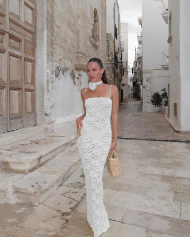 Sling Lace Sheer Slim-fit Sheath Dress