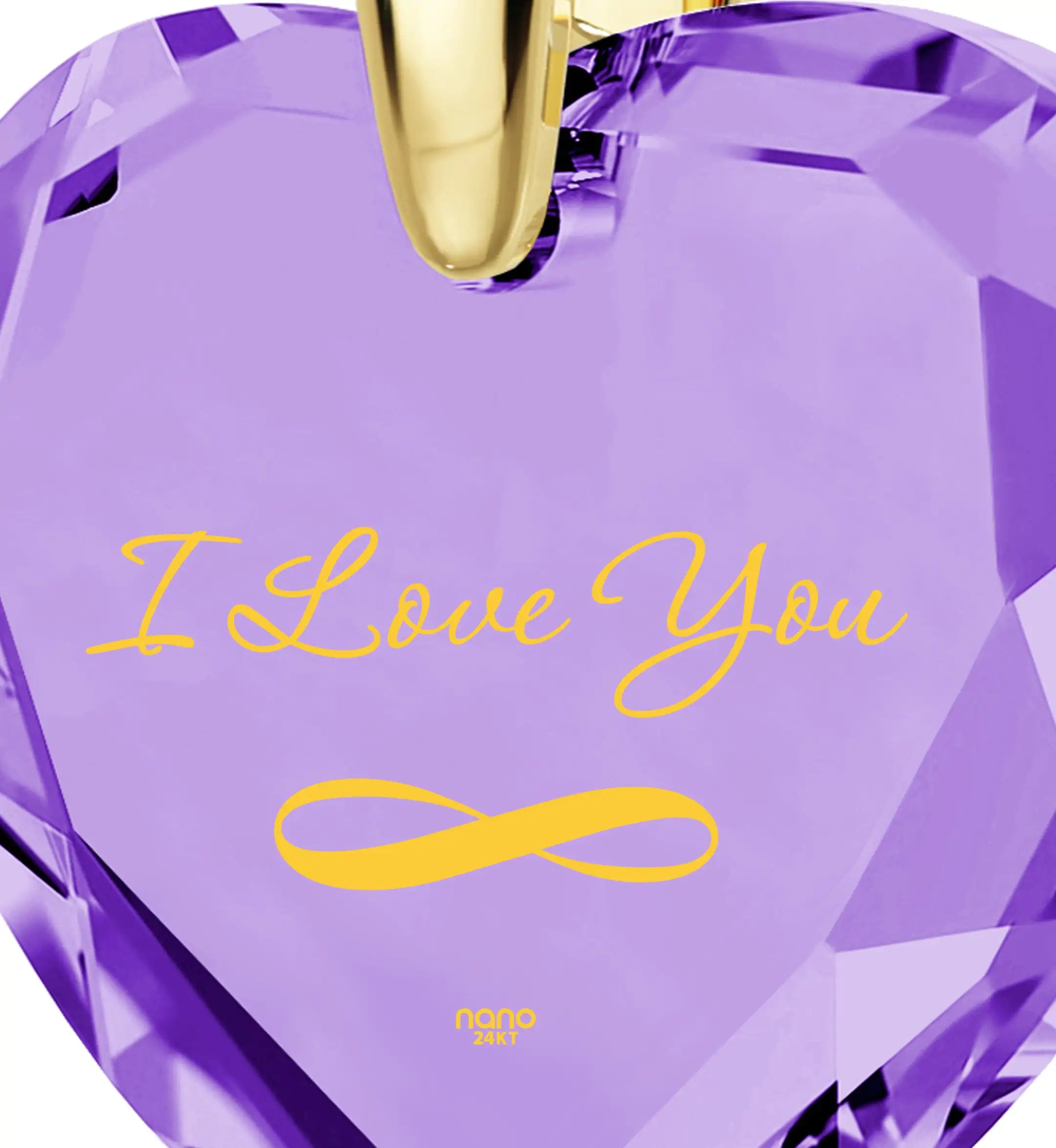 24k Gold Infinity Heart Love Pendant Necklace