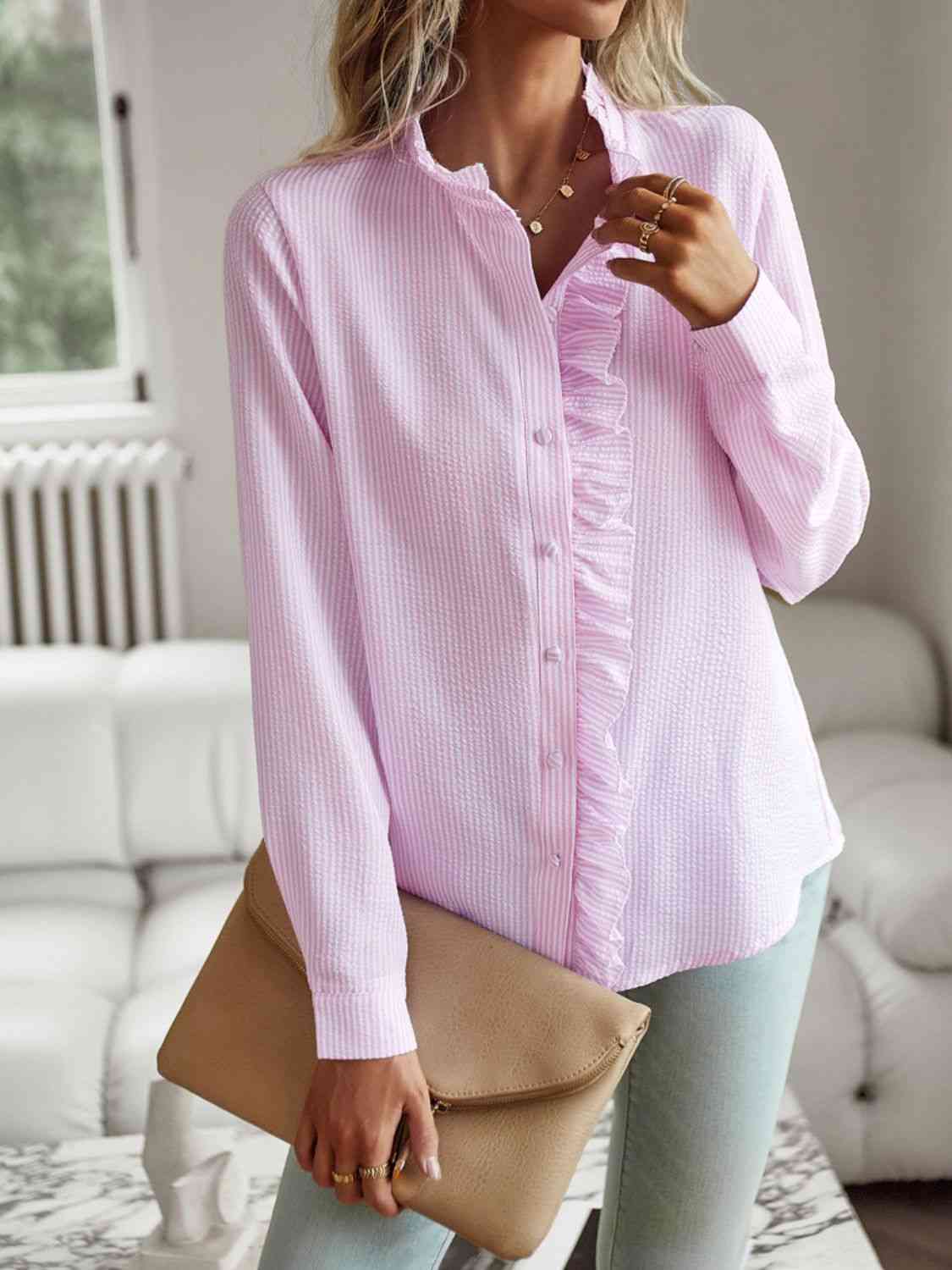 Ruffle Grace Long Sleeve Top