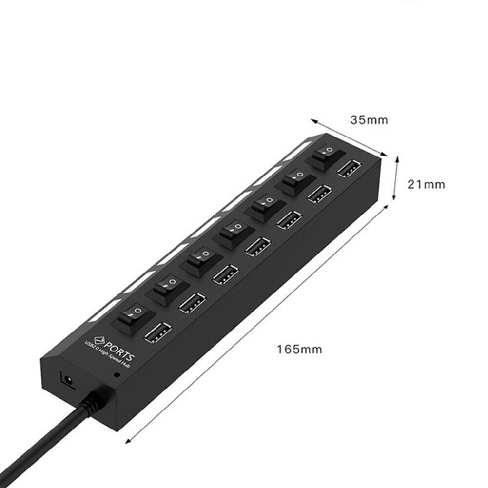 7-Port USB High-Speed Hub Adapter for PC/Mac