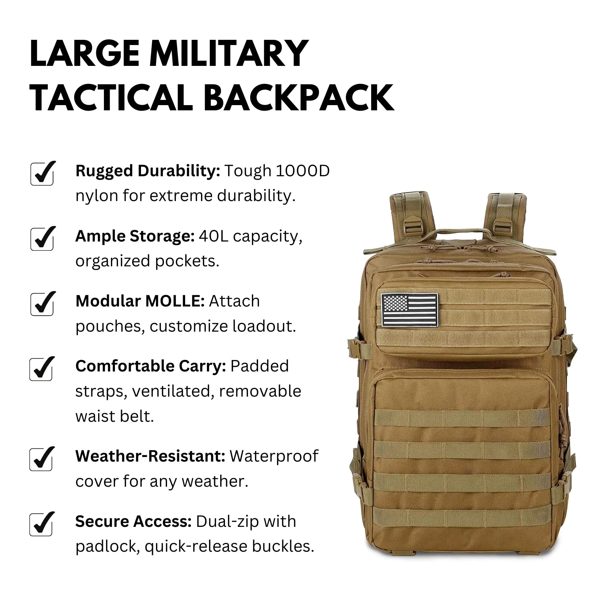 Expansive Tactical Gear Backpack