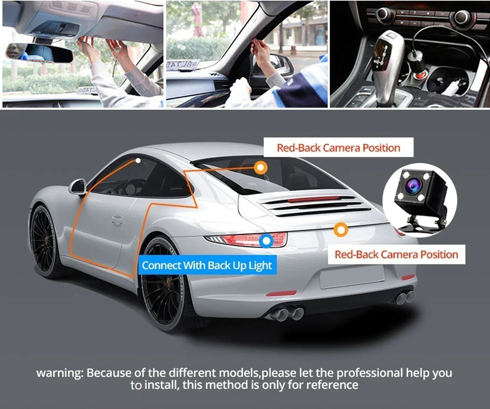 HD Triple View Dash Cam with G-Sensor