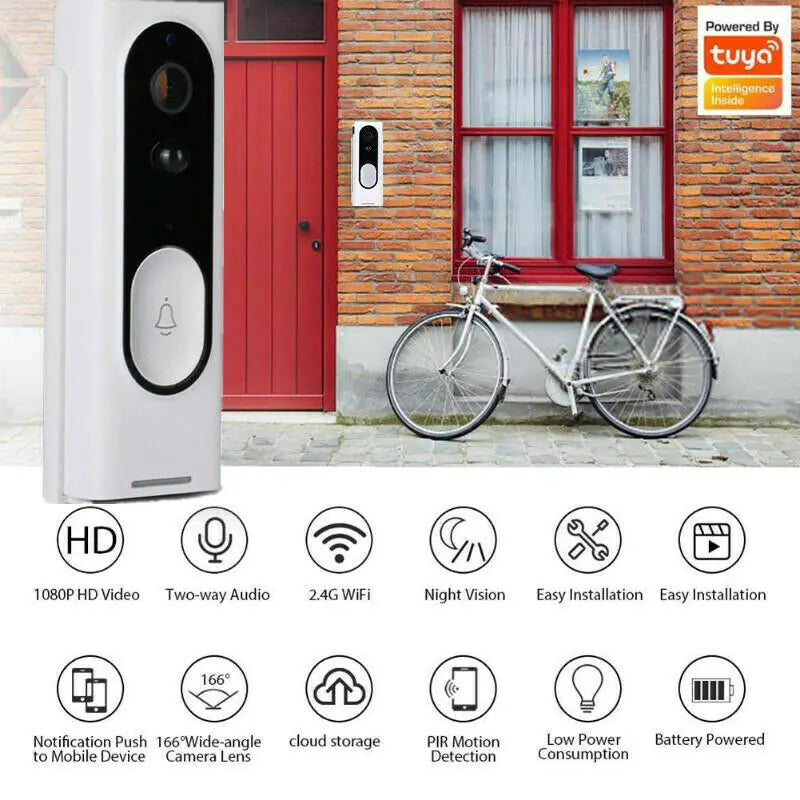 HD 1080P WiFi Ring Doorbell with Security Camera