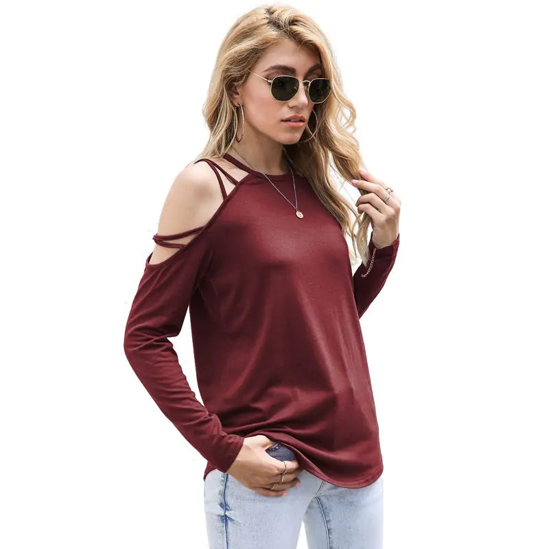 Chic Long Sleeve Off-Shoulder Top for Women