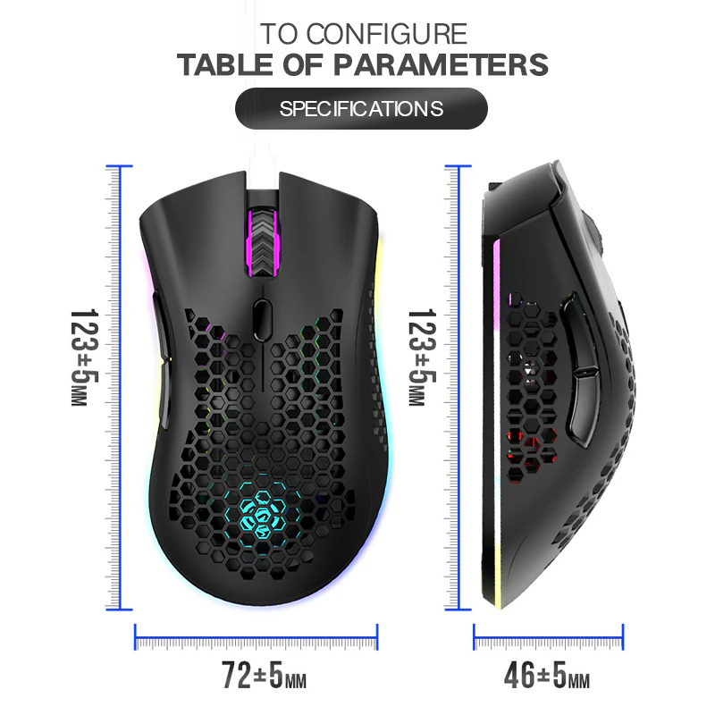 7-Color LED Backlit Wireless Gaming Mouse