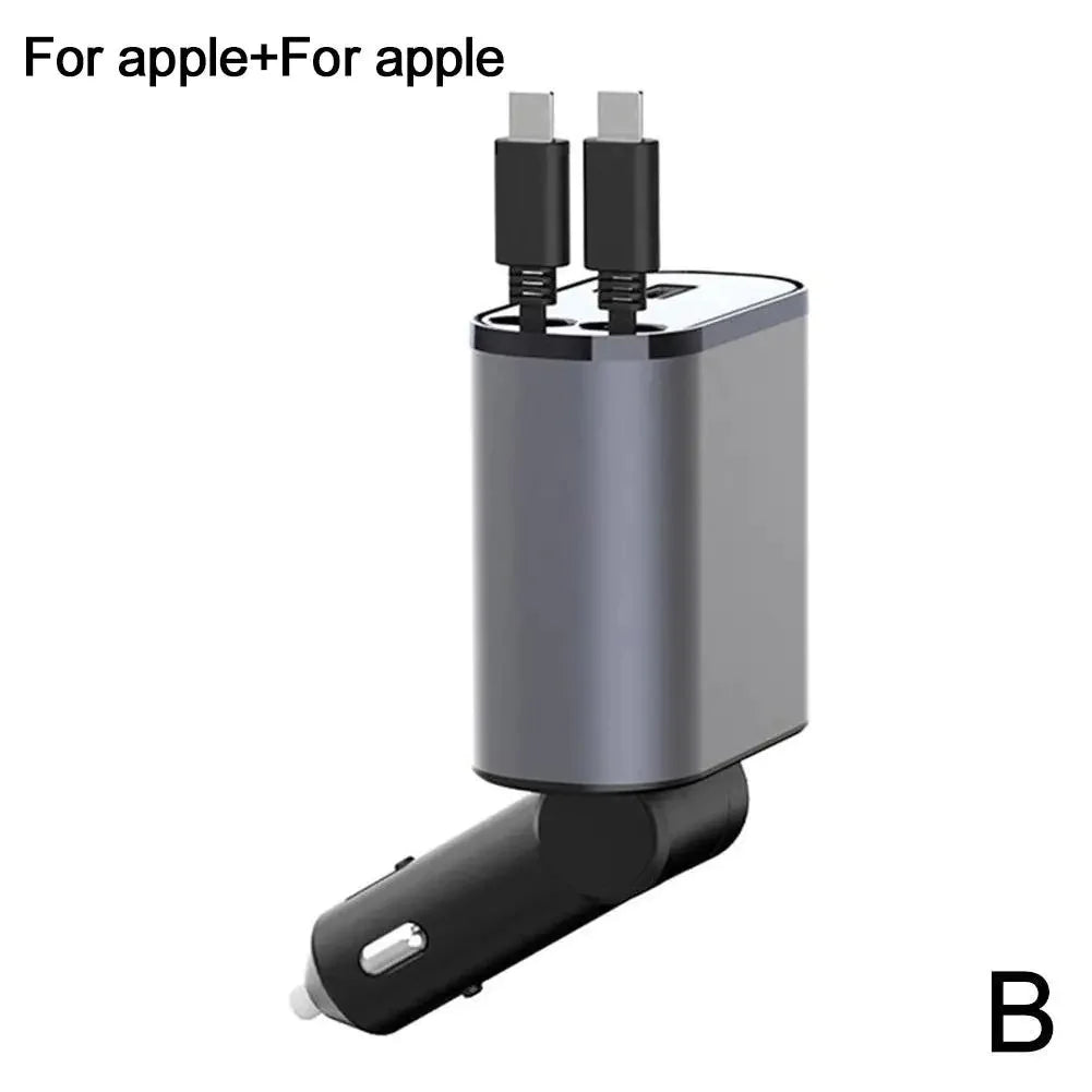 Retractable Multi-Port Car Charger