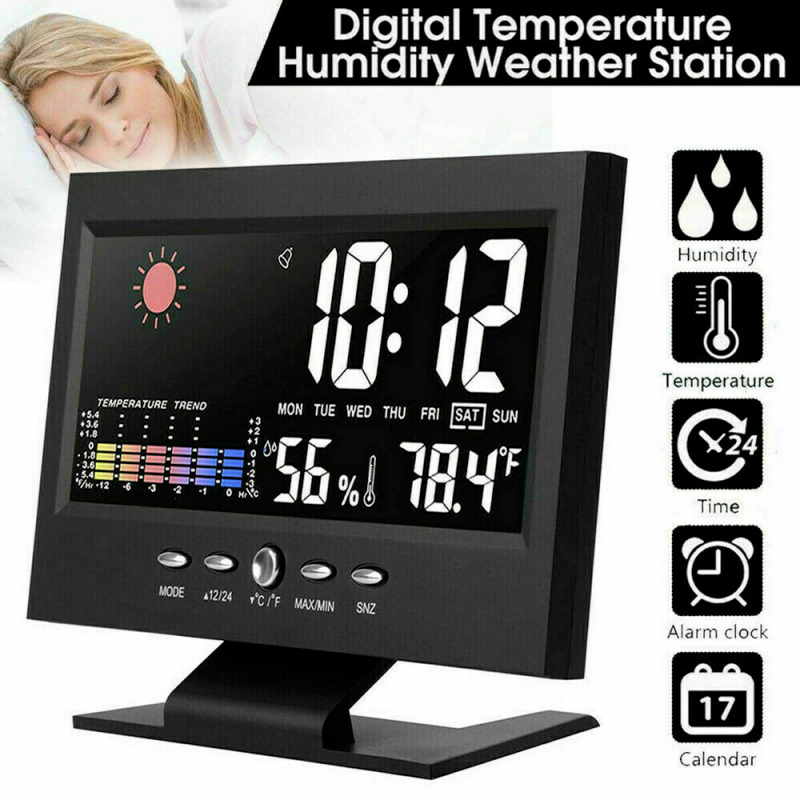 LED Multi-Function Alarm Clock with Weather Display