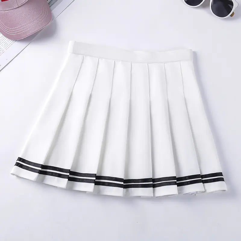 Chic Striped A-Line Pleated Skirt