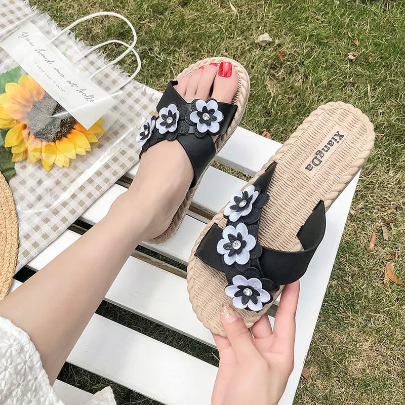 Ladies' Wildflower Slippers and Sandals for Relaxation