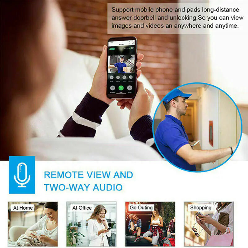 HD 1080P WiFi Ring Doorbell with Security Camera