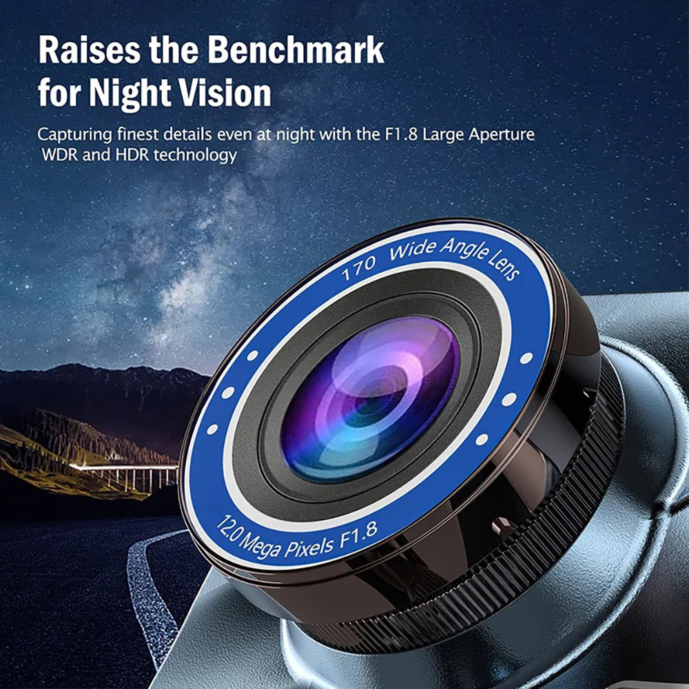 Full HD 1080P Dual Lens Car Dash Cam with 4" Screen and Night Vision