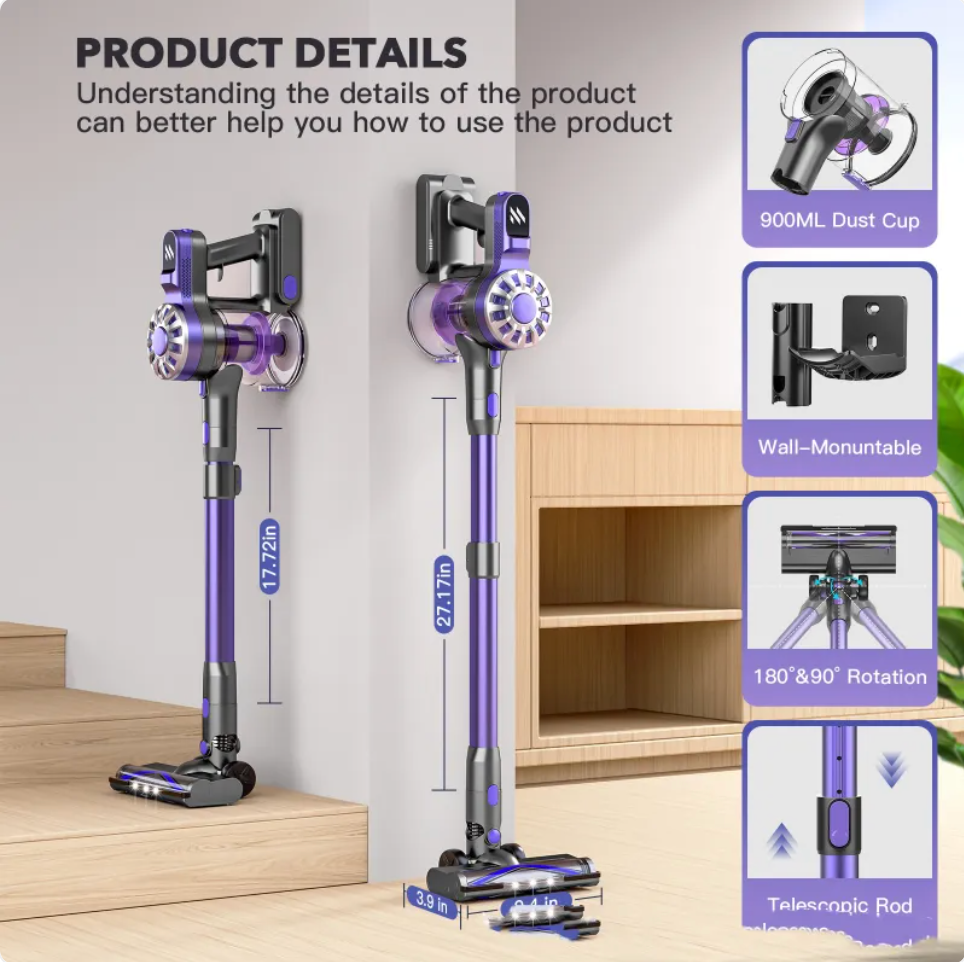 Compact Extendable Vacuum Cleaner for Homes