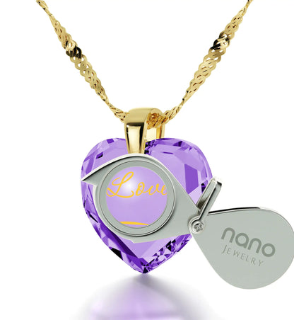 24k Gold Infinity Heart Love Pendant Necklace