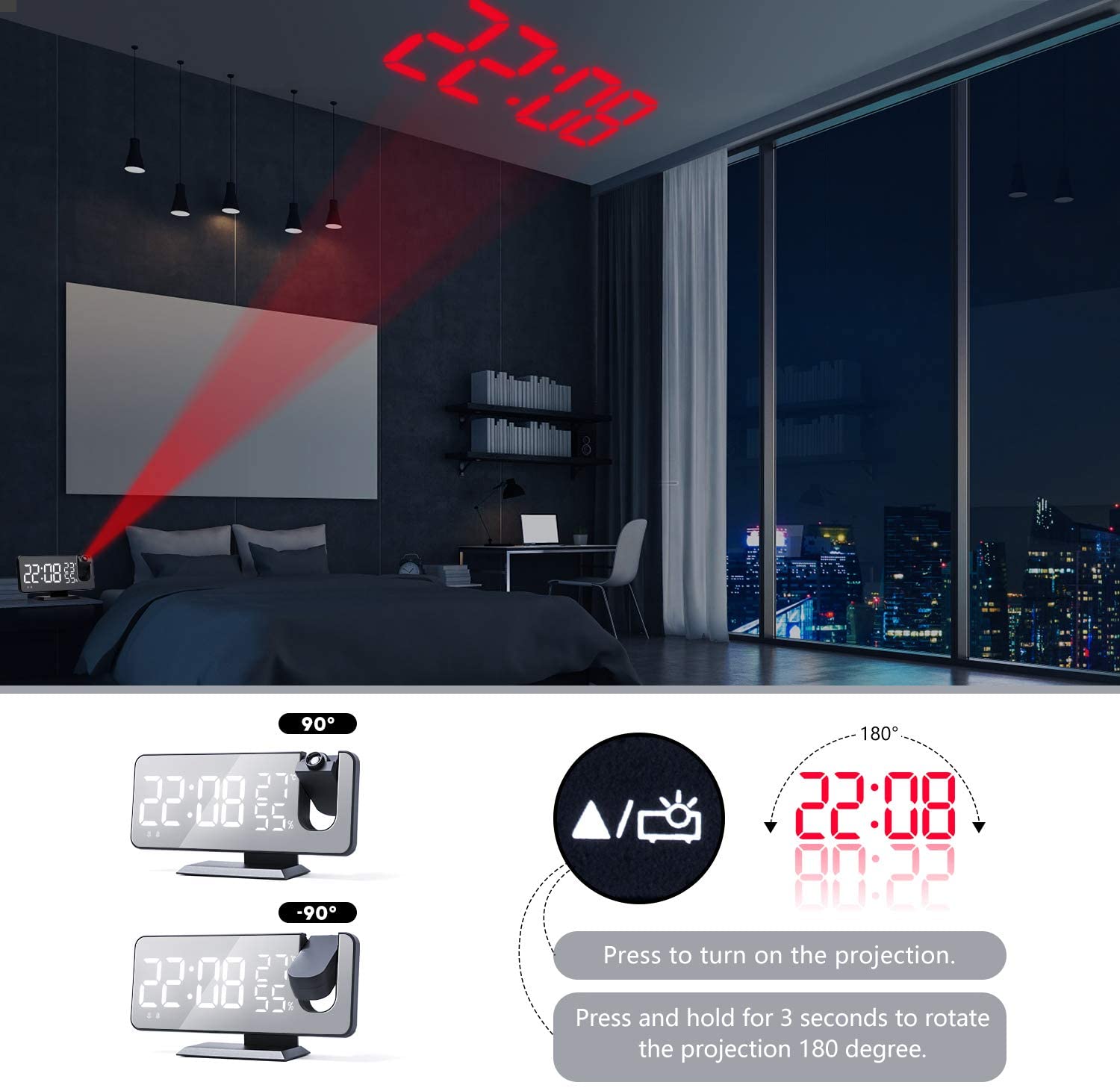 LED Digital Alarm Clock &amp; Charger