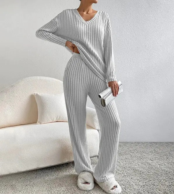 Autumn Rib Knit Loungewear Duo