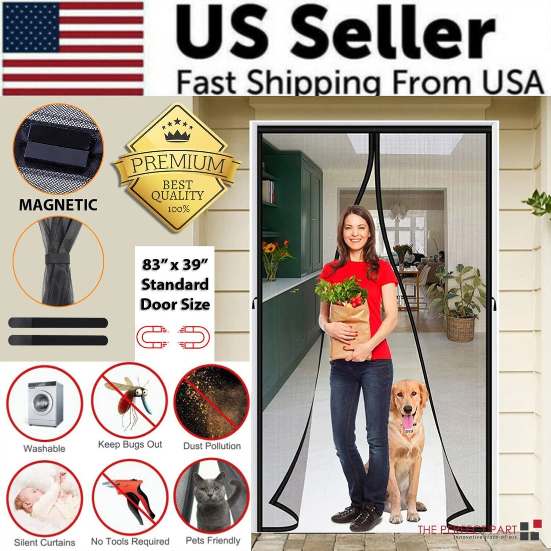 Magnetic Mesh Screen Door - Durable, Hands-Free Bug Barrier