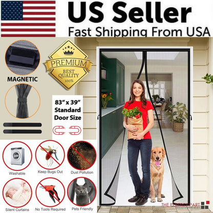 Magnetic Mesh Screen Door - Durable, Hands-Free Bug Barrier