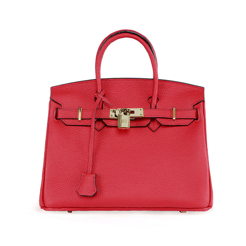 Platinum Top-Layer Cowhide Handbag