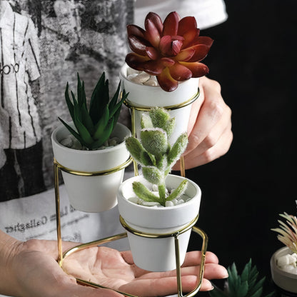 Trio Gold Accent Planters