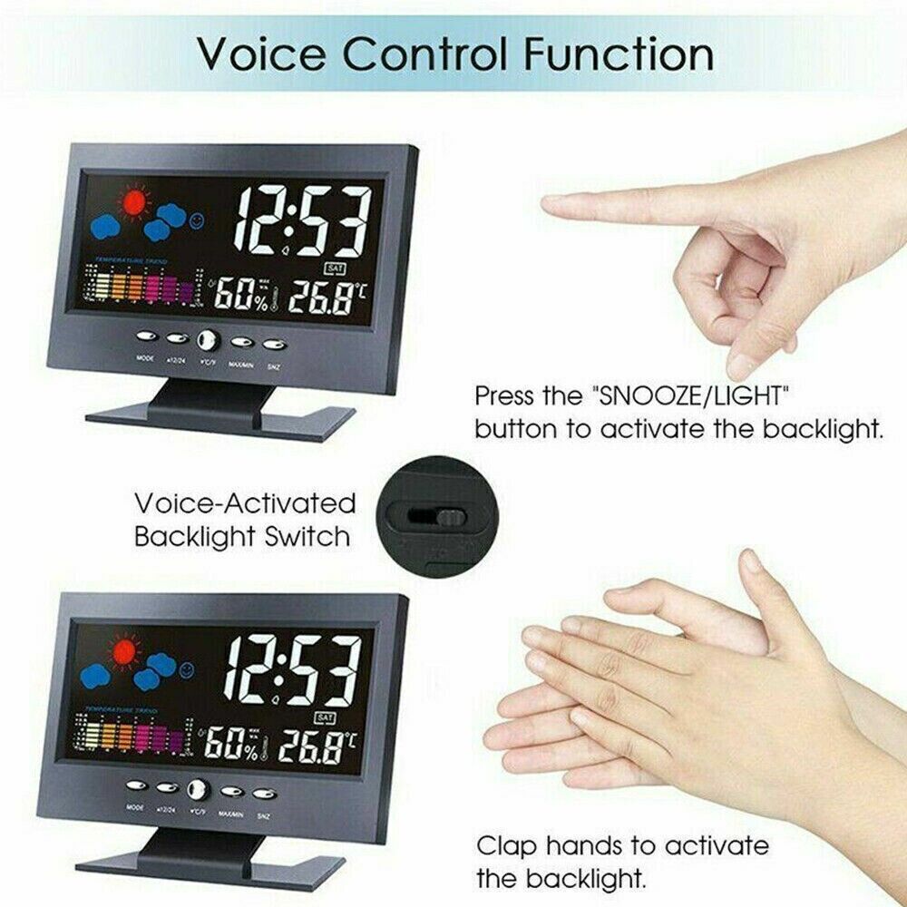 LED Multi-Function Alarm Clock with Weather Display