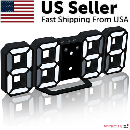 3D LED Digital Wall Clock with USB