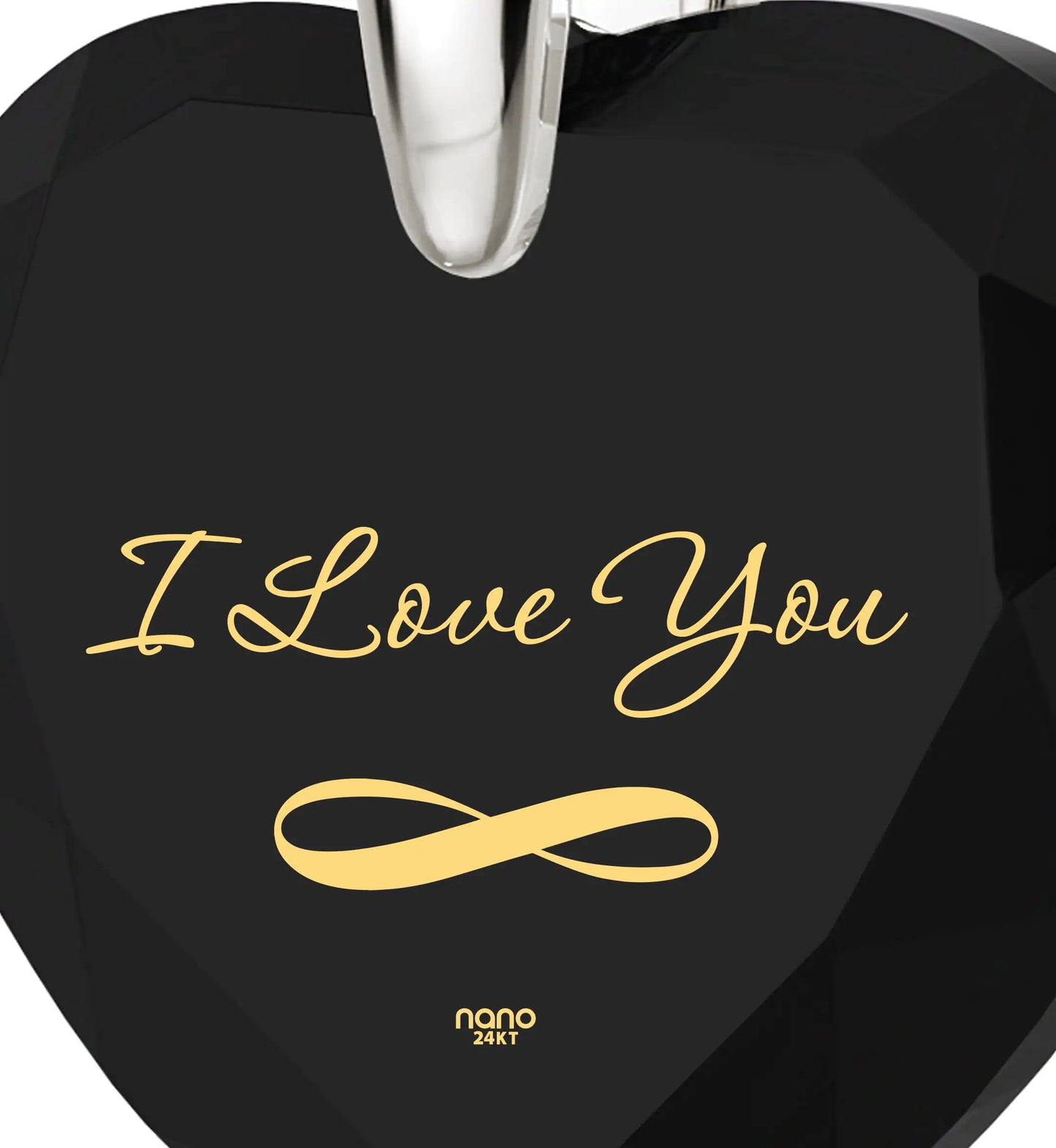 Eternal Love Gold-Inscribed Heart Pendant Necklace