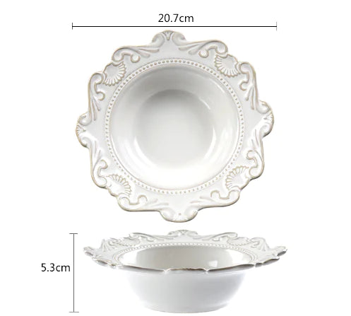 Creative Baroque European Tableware Set (Dinner Plates &amp; Bowls)