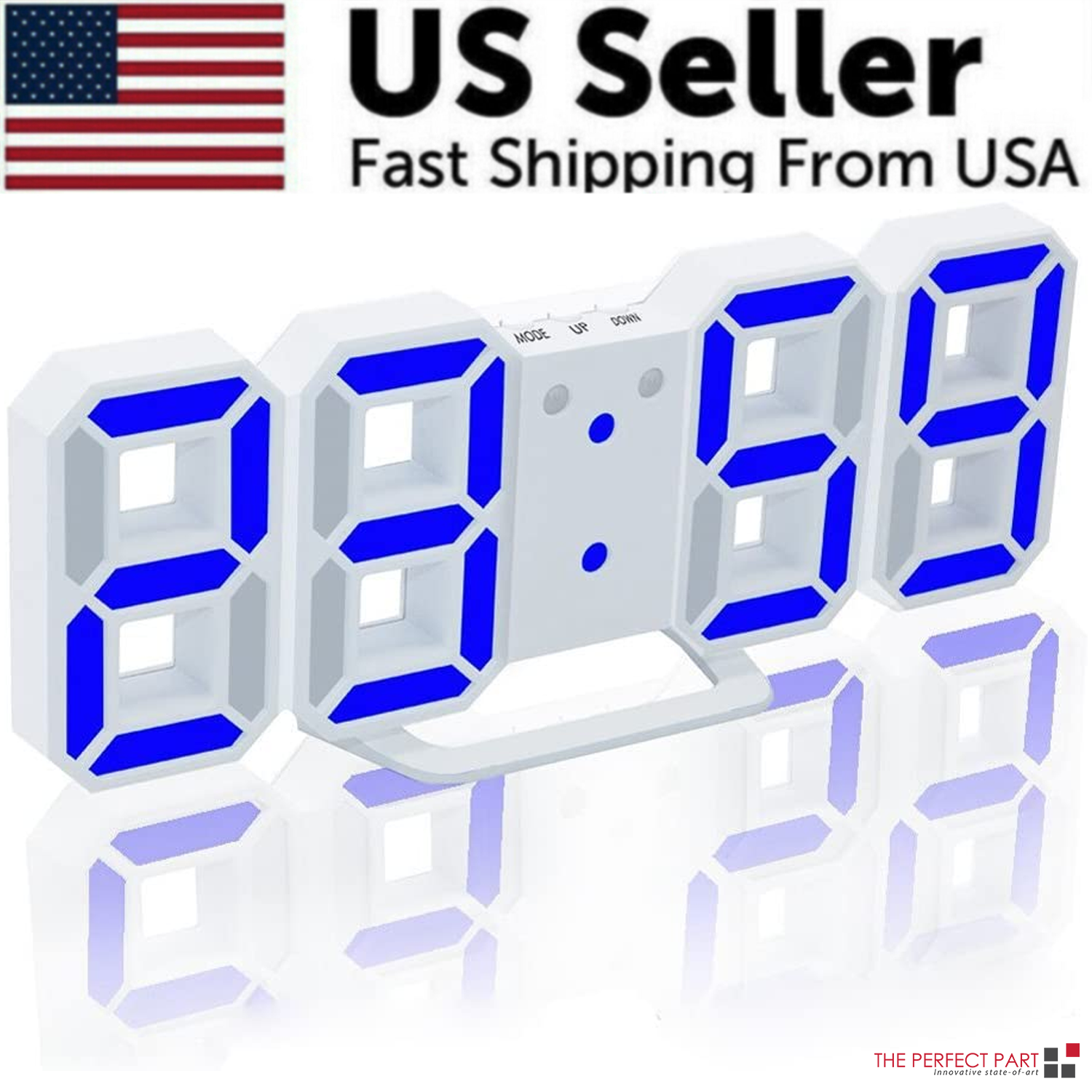 3D LED Digital Wall Clock with USB