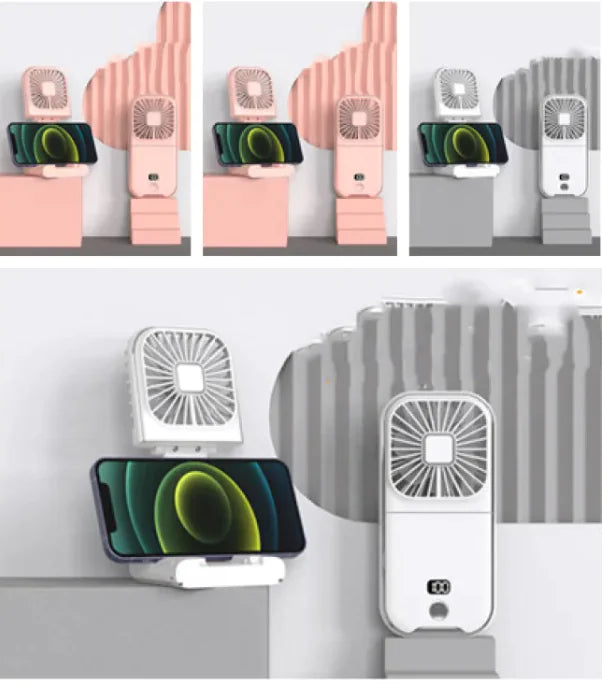 Compact Dual-Mode Travel Fan, USB Charged