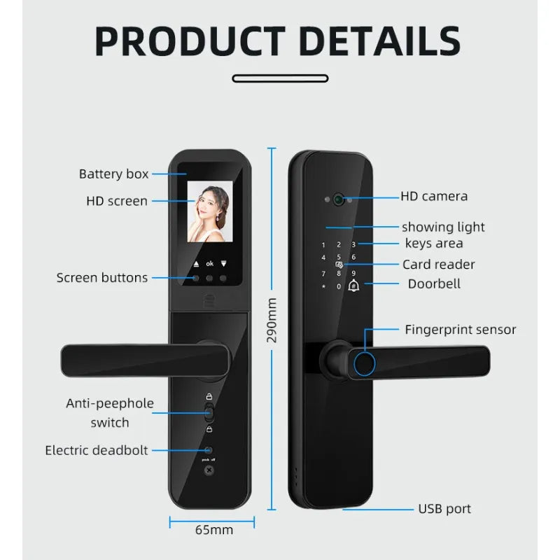 SmartScan Timber Door Lock with Camera