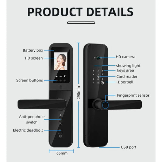 SmartScan Timber Door Lock with Camera