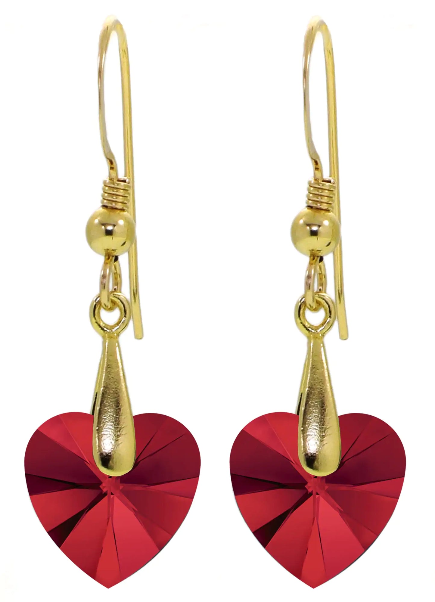 Multilingual Love Heart Necklace and Crystal Earrings Set