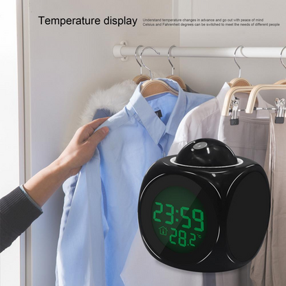 Voice-Controlled LED Projection Alarm Clock
