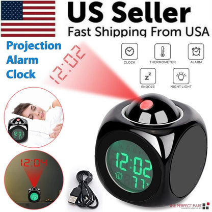 Voice-Controlled LED Projection Alarm Clock