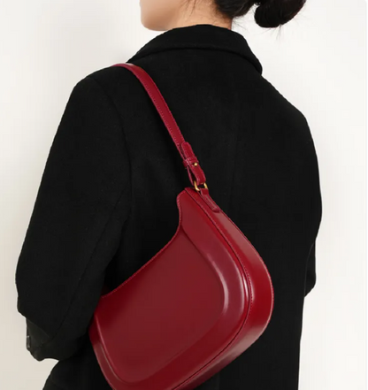 Chic Retro Leather Saddle Bag