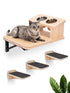 Cat Wall Shelves Cat Shelves with 3 Cimbing Wall Steps & Cat Feeding Bowls Station Cat Hammock and Perches for Wall Cat Wall Furniture Set Cat Climbing Shelves Cat Scratching Post ChicCharm
