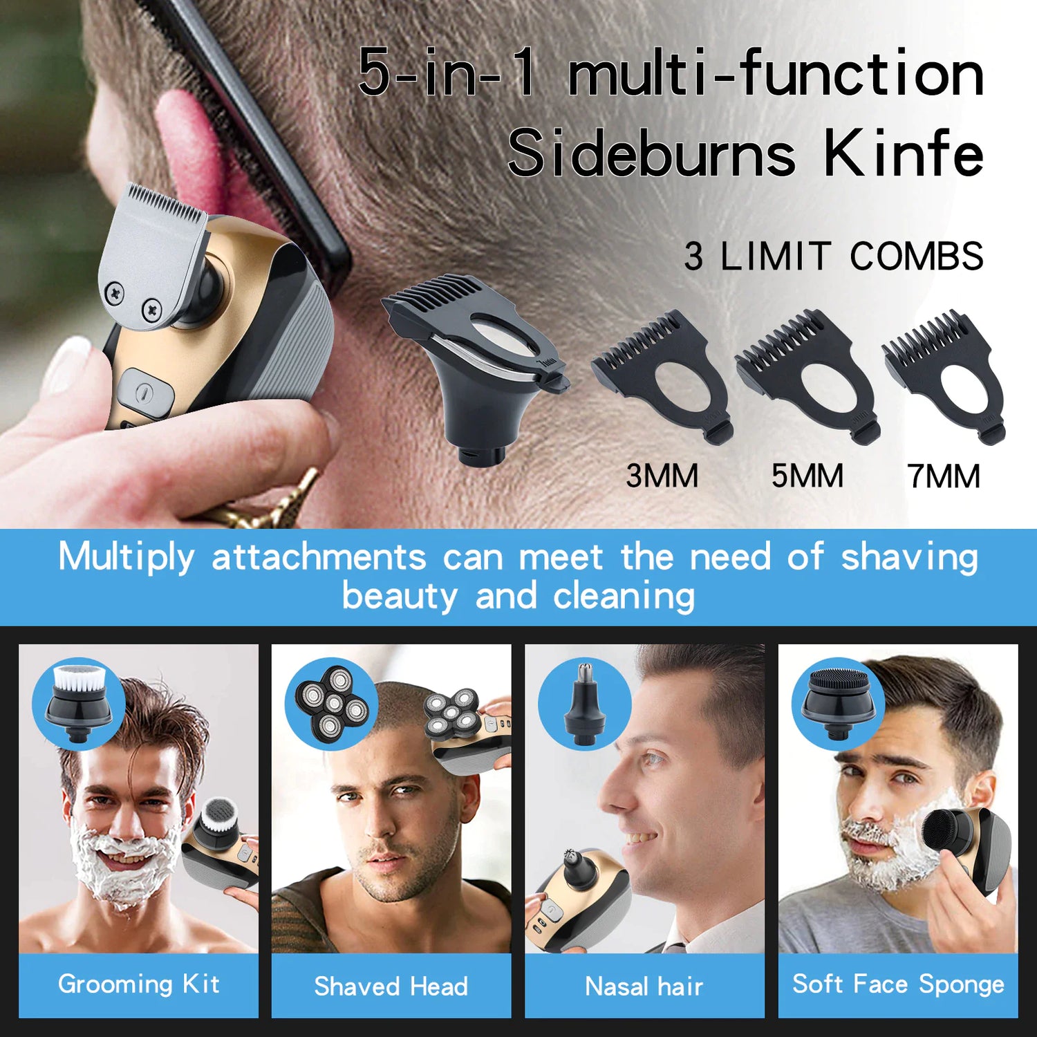 5-in-1 Versatile Electric Shaver Kit