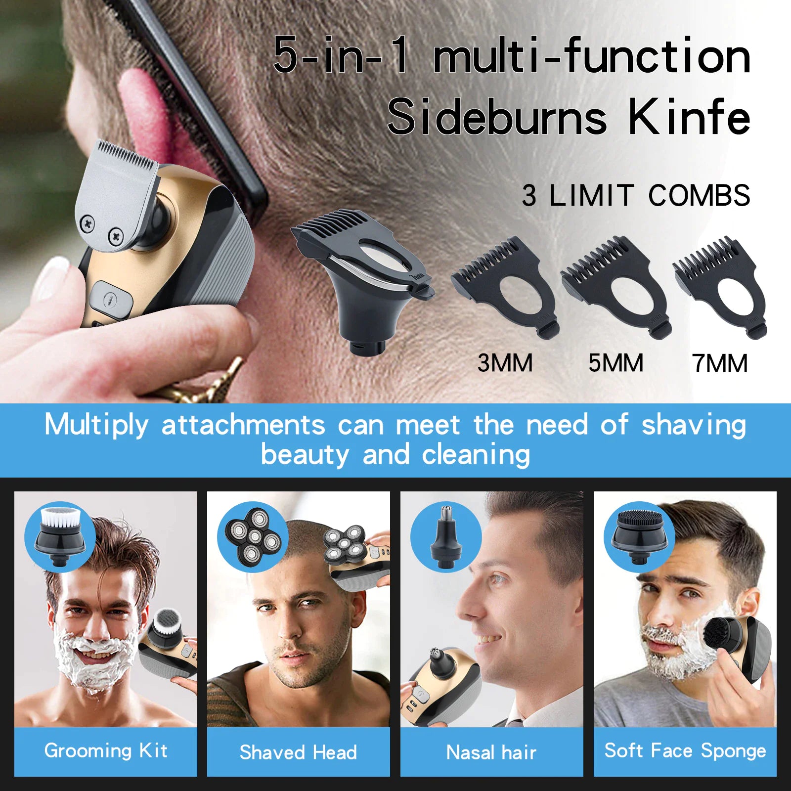 5-in-1 Versatile Electric Shaver Kit