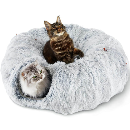 Peekaboo Cat Cave with Washable Cushion - 34" Grey