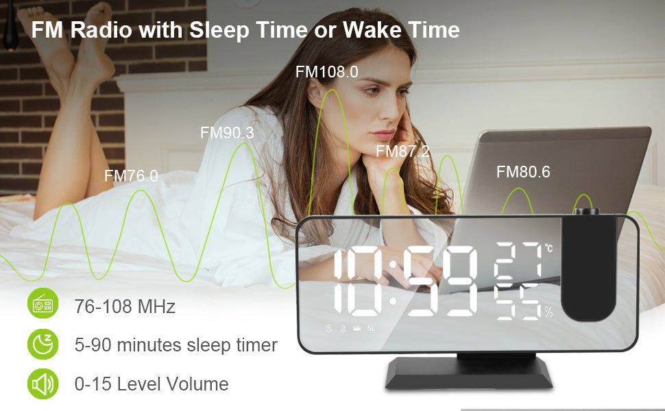 LED Digital Alarm Clock &amp; Charger