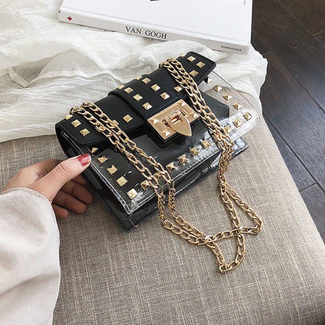 Betty Shoulder Bag -Clear/Black ChicCharm