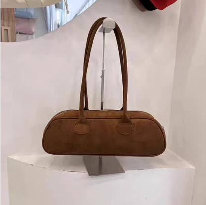 Chic Suede Baguette Bag for Women