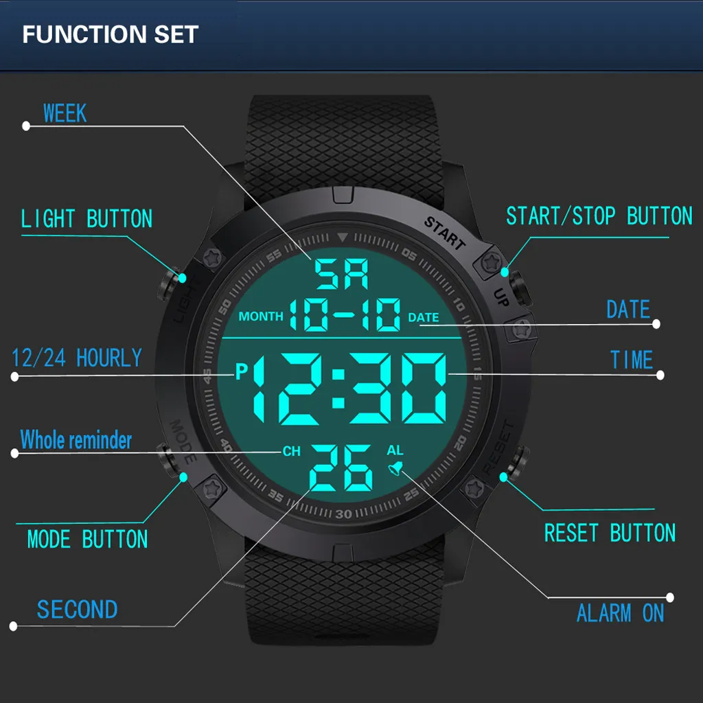 Tactical LED Sports Watch for Men