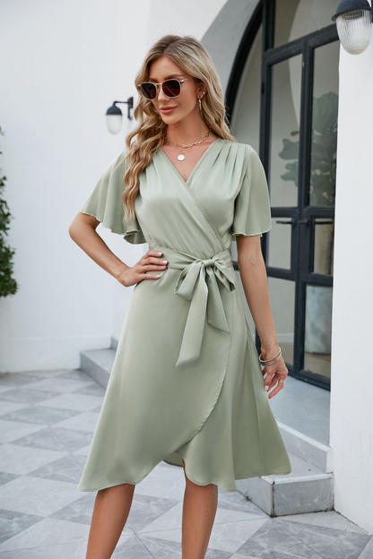 Chic V-Neck Maxi Gown