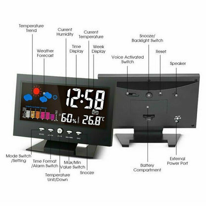 LED Multi-Function Alarm Clock with Weather Display