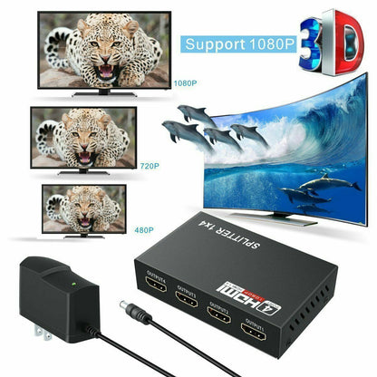 4K HDMI 4-Port Hub &amp; Amplifier - 1 In 4 Out